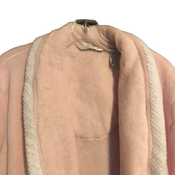 Jasmine Rose Intimates Extra Large Long Pink Rolled Collar Bath Robe - Picture 5 of 12